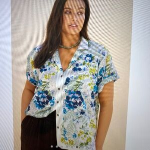 Anthropologie Printed Surf Shirt Size S